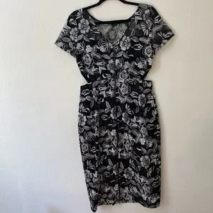 Alton Gray Dresses Alton Gray Black White Floral Cut Out Sheath Dress Size 8 Poshmark